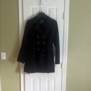 Women's Black Double-Breasted Coat